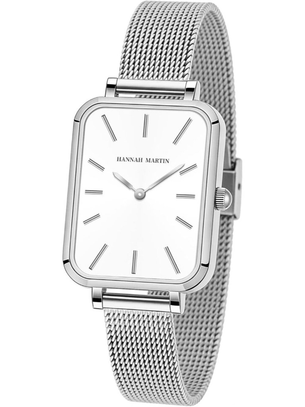 Women's Silver Analog Quartz Stainless Steel Vintage Rectangular Luxury Watch